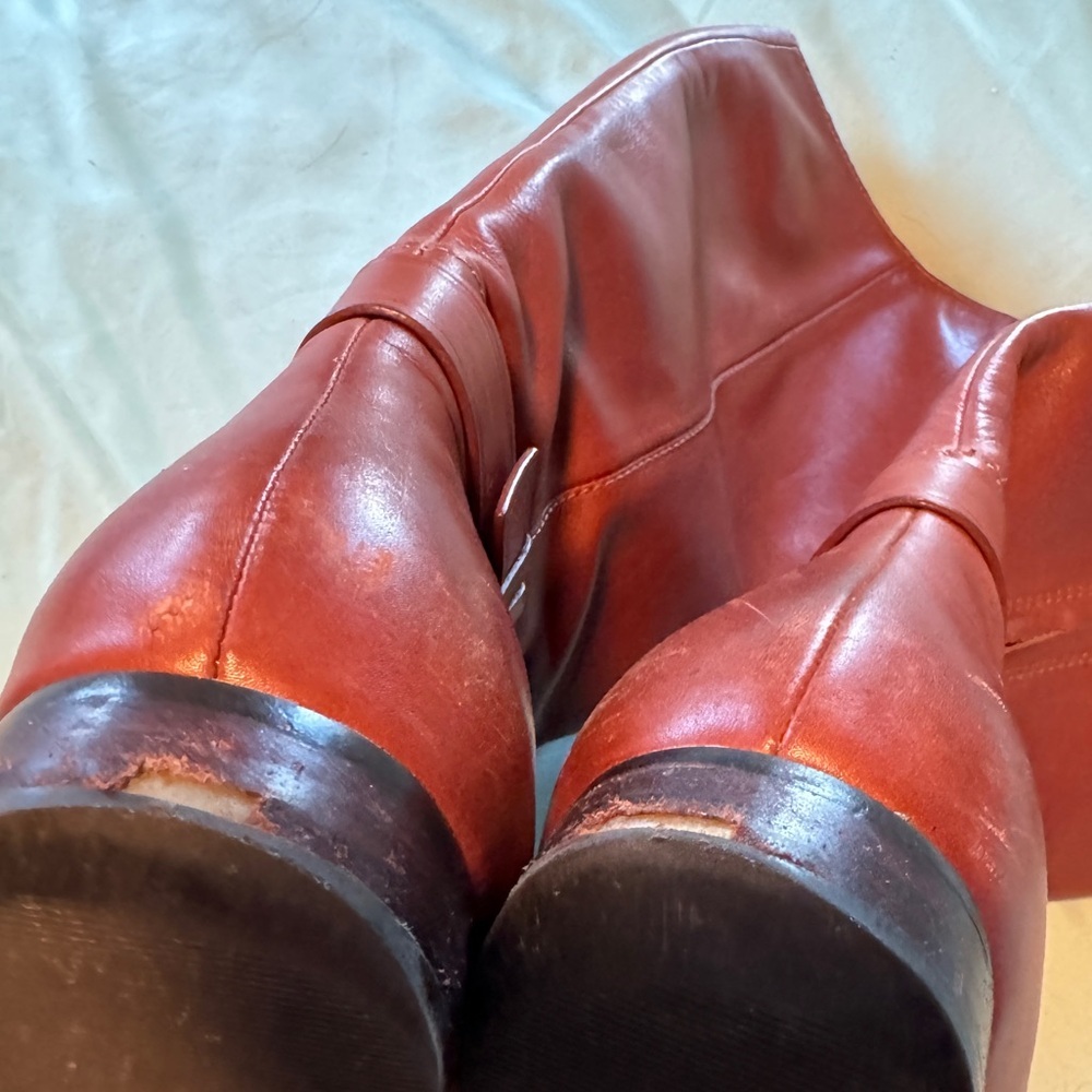 Cole Haan Russell Sequoia Brown Leather Designer Tall Knee High Riding Boots 7.5 - Picture 10 of 10
